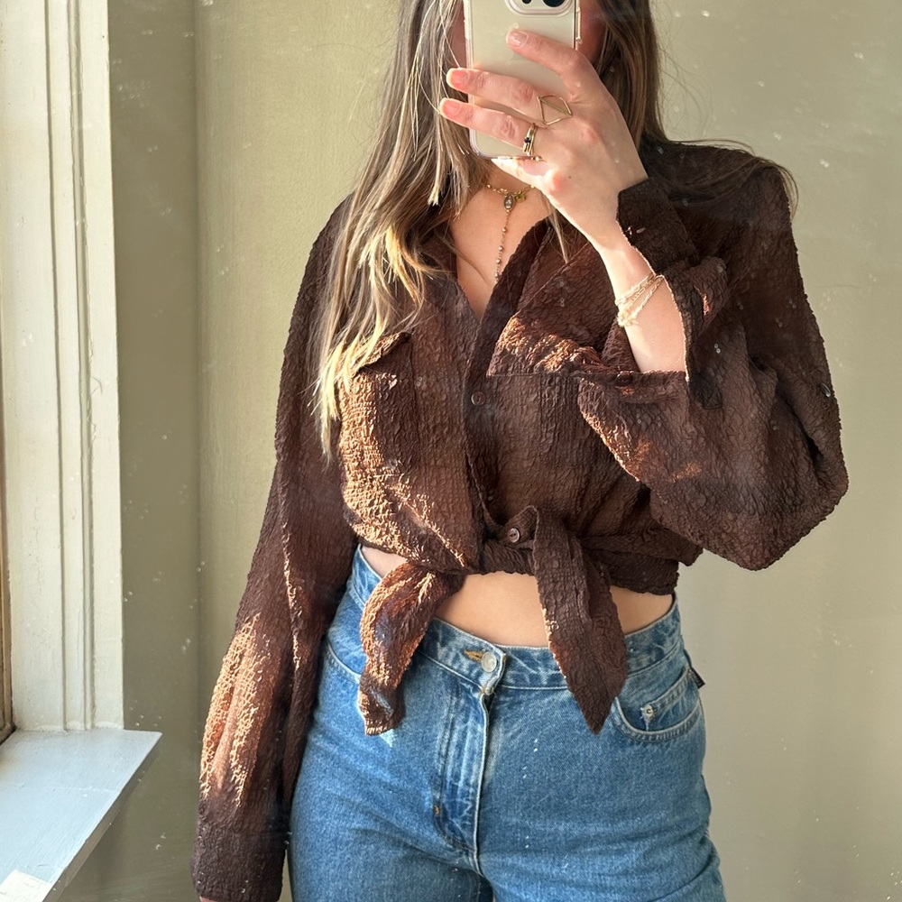 Brown Button Down - image 3